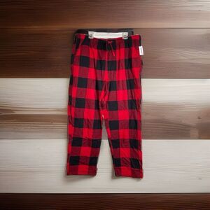 Old Navy Men Sleepwear XXL Red Buffalo Plaid Pajama Pants Drawstring Pockets NWT